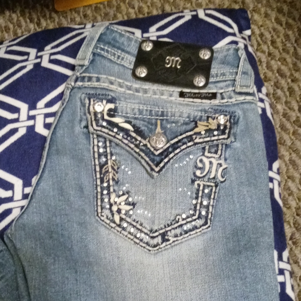 Miss Me boot cut with some floral bling